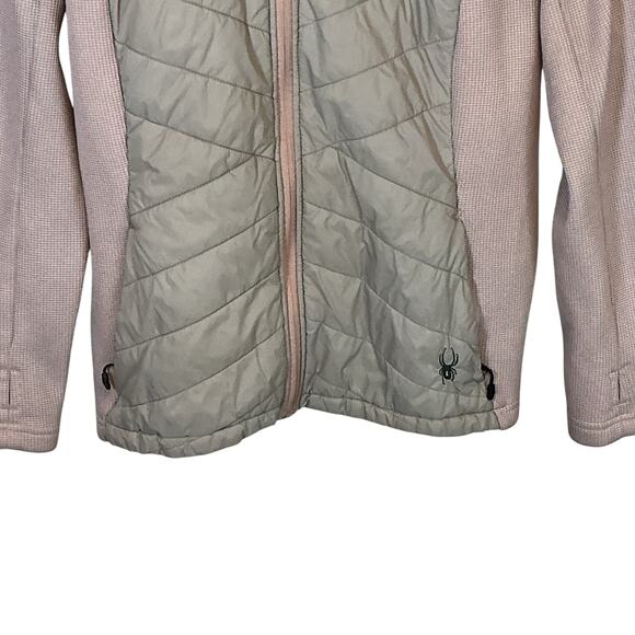 SPYDER Nova Full Zip Hybrid Track Jacket Outdoor Quilted Fleece Coat Pink Large - Picture 10 of 16